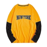 Men 2 In 1 Contrast Sleeve Letter Graphic Tee