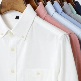 1 White Oxford Shirts Mens Custom Cotton Dress Button Down Collar Male Work Shirt