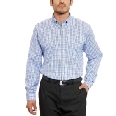 Mens Traditional Fit Dress Shirt Navy Violet Check