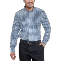 Mens Traditional Fit Dress Shirt Bright Blue Plaid