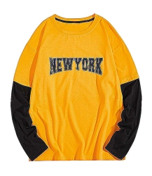 Men 2 In 1 Contrast Sleeve Letter Graphic Tee Men 2 In 1 Contrast Sleeve Letter Graphic Tee