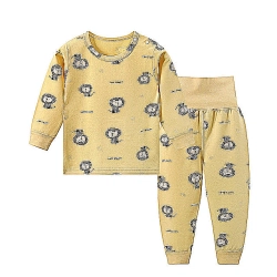 Kids Long Sleeve O Neck Print Pattern Leggings Pajamas