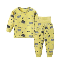 Kids Pajama Cotton Long Sleeve O Neck Print Pattern Leggings Pajamas