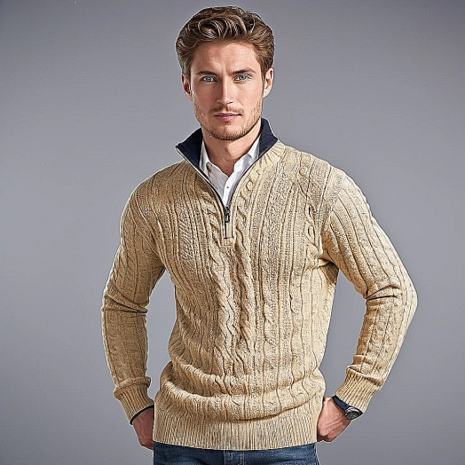 Half Zip Cable Knit Sweater Factory In Bangladesh