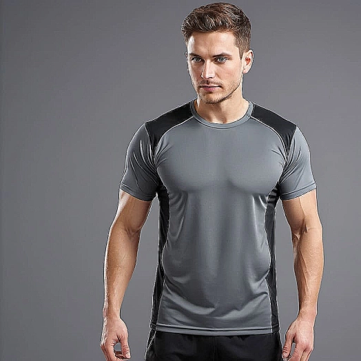 Mens Active Sport Quick Dry Panelled T Shirts Manufacturer