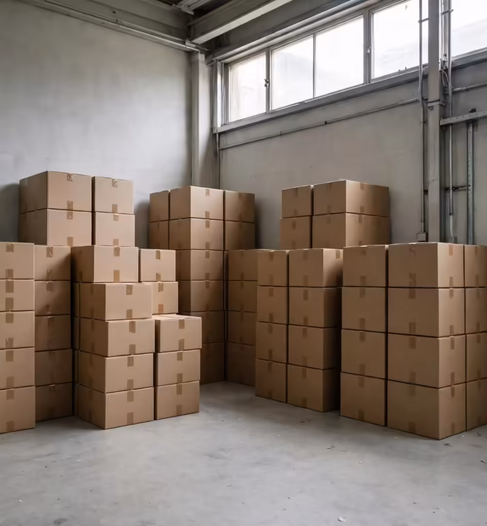 Sealed export cartons ready for shipment after final checking